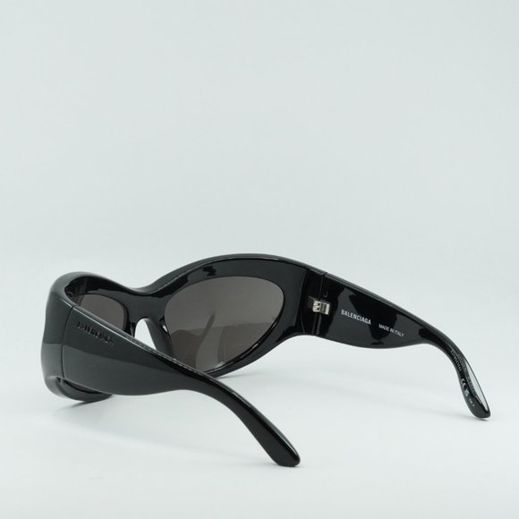 Balenciaga BB0228S 001 Geometric Sunglasses - Black/Grey main image 12